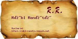 Rábl Renátó névjegykártya